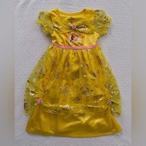 Disney Belle Yellow Princess Dress with Pink and Gold Accents